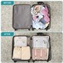 BELLE VOUS Lot de 8 Pochettes de Voyage Couleur Crème - Sac de Rangement Valise Multifonctionnel - Sac de Rangement Étanche et C