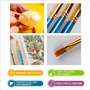 Makkas Lot de 10 pinceaux acryliques et Palette de mélange de Peinture | Pinceaux en Bois et Nylon avec Palette Robuste (Ensembl