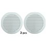 TEKLiNe 2 Grilles Ventilation Aération Plastique 120mm Encastré Rond Protection Insectes Système Air Maison Couleur Blanc, Grill