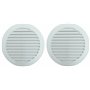 TEKLiNe 2 Grilles Ventilation Aération Plastique 140mm Encastré Rond Protection Insectes Système Air Maison Couleur Blanc