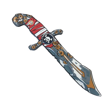Liontouch - Couteau Pirate - Capitaine Rayure Rouge | Jouet en Mousse d'imitation avec Motif de crâne | Armes sûres et Armure de