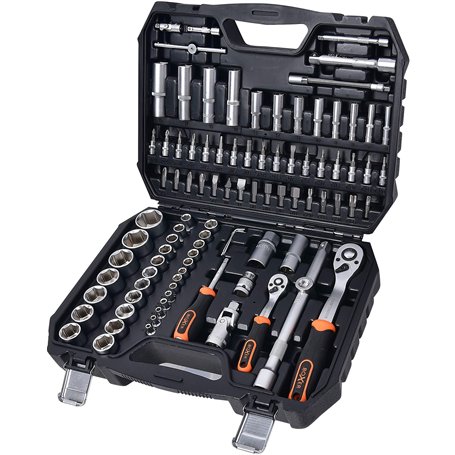 Coffret à Douilles 1/2" et 1/4" avec 92 Pièces - Clé à Cliquet