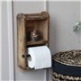 Chic Antique Porte-rouleau de papier toilette mural en forme de brique en bois