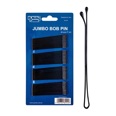 Ponik's Lot de 40 Pinces à Cheveux Bobby Pins en Métal 7 cm - Épingles Cheveux Droites - Noir