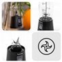 Huslog Blender Portable Sans Fil 180W, 470ml, 6 Lames Inox, Rechargeable USB-C/USB-A, Verrouillage de sécurité, Compact avec Poi