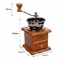 Retoo Moulin àcafé manuel vintage en bois vieilli avec réglage de l'engrenage réglable pour la maison le bureau et les voyages M