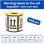 MDlabels Lot de 1000 étiquettes d'avertissement sur rouleau - 100 x 60 mm - Double flèche - Côté vers le haut