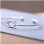 Bracelet jonc Nœud d’amour en argent sterling 925 - accessoire pour femmes et jeunes filles, cadeau de Saint Valentin
