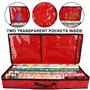 Kslogin Sac de rangement pour papier cadeau, rouleaux et ruban - Résistant aux déchirures - Avec 2 poches transparentes - 78,5 x