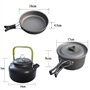 3 pcs Cuisinières de Camping Set Camping en Aluminium Kit de Casseroles Camping (Marmite