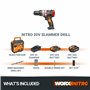 WORX NITRO 18V(20V MAX) Perceuse à Percussion sans Fil WX354.1 PowerShare PRO Brushless 60 N.m Commande à 2 Vitesses 10mm dans B