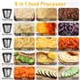 Meykey Coupe-légumes électrique, Hachoir multifonctionnel Râpe 250W avec 5 cônes en acier inoxydable