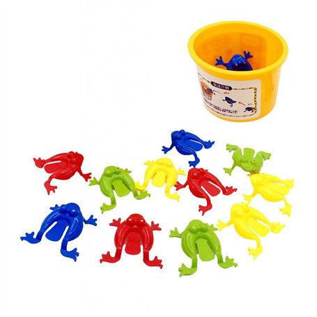 12 Pieces Jouet Assorti de Grenouille de Saut de Jouets Colorés Inspirent à Connaissance des Couleurs d'enfants