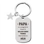 Cadeau Papa 1Pc Porte Clé en Métal Texte à Deux Côté Idée Cadeau Fête Père Anniversaire Noël pour Papa avec Carte Voeux Envelopp