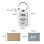 Cadeau Papa 1Pc Porte Clé en Métal Texte à Deux Côté Idée Cadeau Fête Père Anniversaire Noël pour Papa avec Carte Voeux Envelopp
