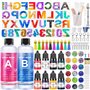 ZOPALY 192 Pcs Kit Résine Epoxy Complet avec Alphabet et Les Chiffres Moule pour Portes Clés