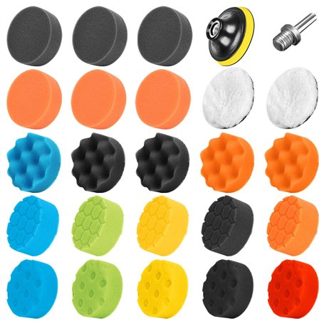 SPTA 25 pièces 80mm Polissage Pad Éponge de Polissage Éponge polir Kit pour avec M14 Foret pour Voiture Ponçage Polissage pour R