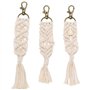 be in your mind 3pcs Porte-clés Bohême Style Macramé Sac Tressé Charmes Porte-clés avec Gland Ornements Suspendus Décoration pou