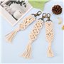 be in your mind 3pcs Porte-clés Bohême Style Macramé Sac Tressé Charmes Porte-clés avec Gland Ornements Suspendus Décoration pou