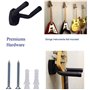 Support Mural pour Guitare Support de Guitare 2 Pack Compatible avec Acoustique Basse Electrique Banjo Ukulele Fiddle(Mediators 