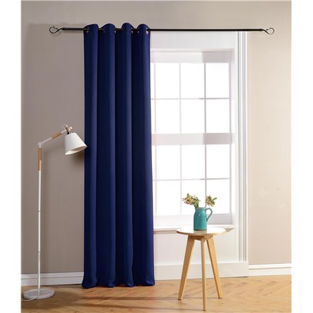 HOMEROKK Rideau Occultant 100% Polyester (Bleu Marine