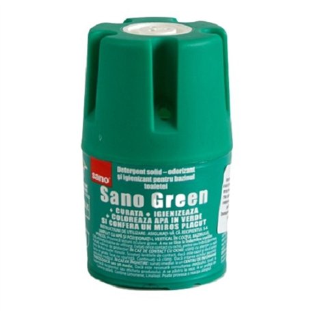 Sano Vert Nettoyant Ménager Toilette Cuvette WC Tablette Chimique Bloc Colore l'eau 150 gr (Green Lot de 1)