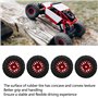 Oumefar 4 Pièces RC Pneu et Roues Ensemble Jantes en Alliage D'aluminium Moyeu Pneus en Caoutchouc pour TRAXXAS 1/18 pour Axial 