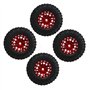 Oumefar 4 Pièces RC Pneu et Roues Ensemble Jantes en Alliage D'aluminium Moyeu Pneus en Caoutchouc pour TRAXXAS 1/18 pour Axial 
