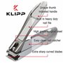 KLIPP Coupe-ongles avec récupérateur - Coupe-ongles robuste en acier inoxydable pour les ongles des doigts et des orteils avec l