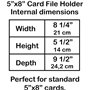 Acrimet Boîte à Fiches Organisateur 5'' x 8’', Base en Métal Robuste (Index AZ et un Séparateur Plastique Inclus) (Base Noire av
