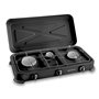 KEMPER - Réchaud gaz portable 3 feux 3450W Noir Couvercle Plaque de cuisson