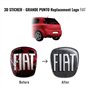 Fiat 14186E Autocollant 3D Remplacement Logo pour Grande Punto, Arrière, Noir