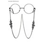 Outletissimo® Cordon de chaîne pour lunettes homme femme avec fantaisie vampire style gothique Cosplay couleur noire avec extrém
