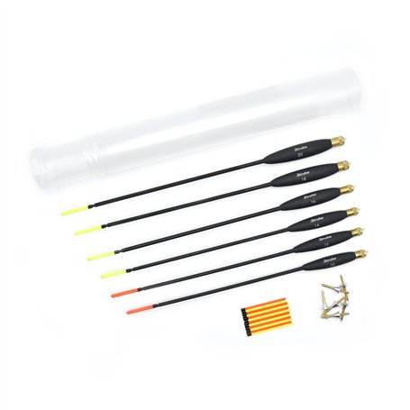 Sbirulino® Lot de 6 pièces (de 10 à gr. 20) flotteurs de pêche à l'anglais mod. Match de compétition. Boîte à flotteur et access