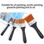 Lot de 4 Pinceaux Plats en Nylon Professionnels pour Peinture Acrylique, Aquarelle et à l'Huile