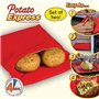 3 PCS Pomme de Terre Poche à Micro-ondes Pomme de Terre Express Pouch Pommes à l'Anglaise Lavable et Réutilisable Le Chauffage n