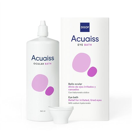 Acuaiss - Bain oculaire à l'acide hyaluronique - Nettoyage et hydratation des yeux secs et irrités - Soulage la fatigue oculaire
