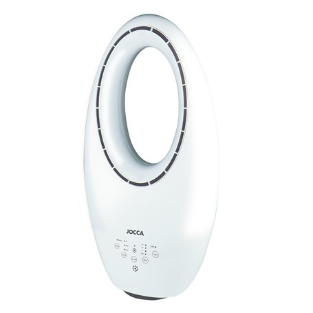 Jocca - Ventilateur Sans Pales avec Télécommande | Ventilateur Puissant et Silencieux | Lumière Nuit LED | 3 Vitesses | Commande