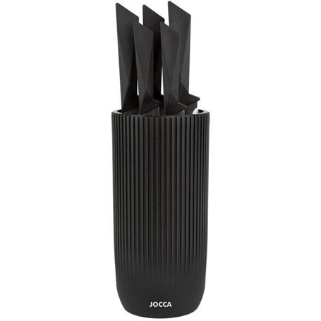 Set de 5 couteaux - JOCCA - Bloc en polypropylene - Noir