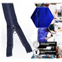 DOJA Barcelona | Fermeture Eclair 60 cm Bleu Marine | Pack 10 Fermeture Eclair Séparable #5 | Curseur Automatique | Dent en Plas