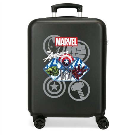 Marvel Avengers The Avengers Heroes Valise Cabine Noir 38x55x20 cms ABS Rigide Serrure à combinaison latérale 34L 2.74 kgs 4 rou