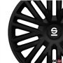 Sparco Enjoliveurs Bergamo - 16-pouces - Noir - Set de 4 pièces