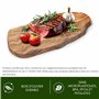 Erreke Planche a Decouper Bois Olivier, Planche à Découper Bois, Fait Main, Servir ou Couper les Aliments Viande Fromage Pain Cu
