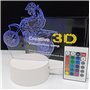 famvacor Lampe de chevet optique 3D illusion motocross pour jeunesse en cadeau, con 16 colores de éclairage et télécommande (Mot
