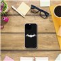 Personalaizer Coque pour iPhone 15 Pro Max - Coque en Silicone TPU Souple Transparente - Motif Batman Logo Blanc