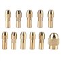 11pcs Mandrin de forage en cuivre à 4 mâchoires jeu de pinces pince de forage torsadée petite pince foret électrique pour mini o