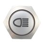 Alamor 12V 19Mm Silver Metal LED Bouton Poussoir sur Off Verrouillage De L'Interrupteur Symbole De Lumière-Bleu