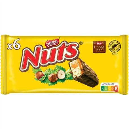 Nuts - Barre Chocolat au Lait - 6 barres de 42g