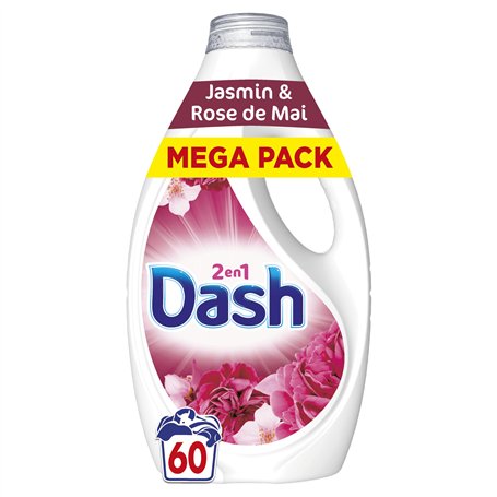Dash 2en1 Lessive Liquide Jasmin et Rose de Mai