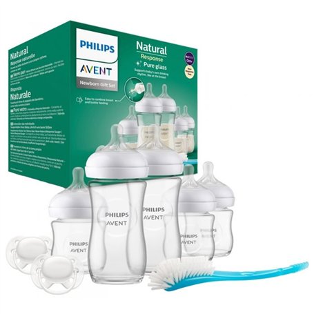 Coffret de Naissance Biberon Verre Natural - PHILIPS AVENT - Kit nouveau-né - 240 ml - Mixte